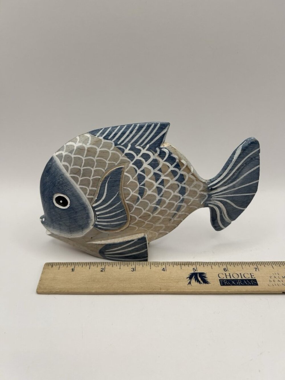 Pair Hand Painted Carved Wood Tropical Fish Coastal Beach Nautical Decor Vintage - Picture 6 of 16